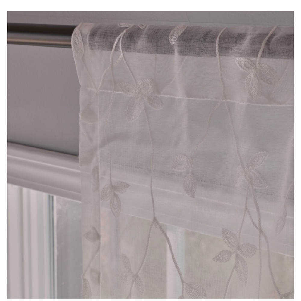 Allen + Roth Ivory Sheer Rod Pocket curtain two panels - Picture 5 of 7